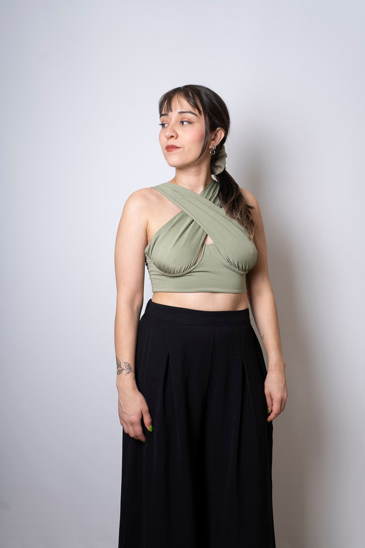Top cruzado - verde