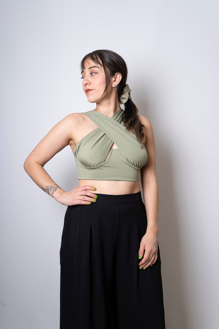 Top cruzado - verde