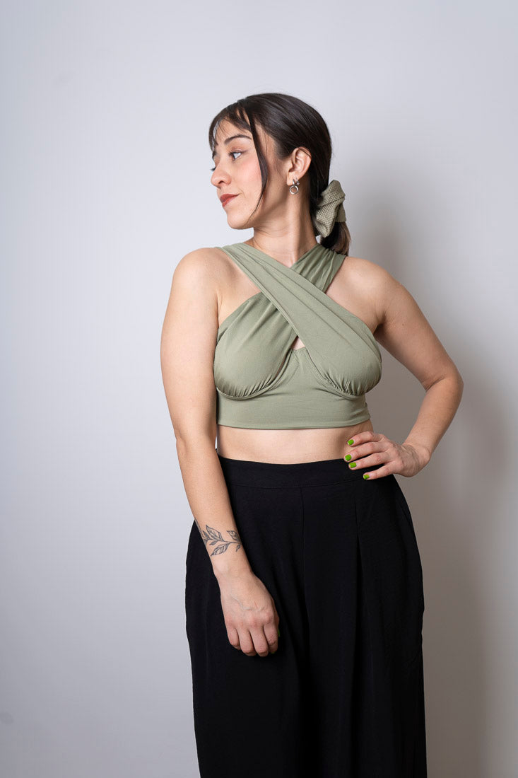 Top cruzado - verde