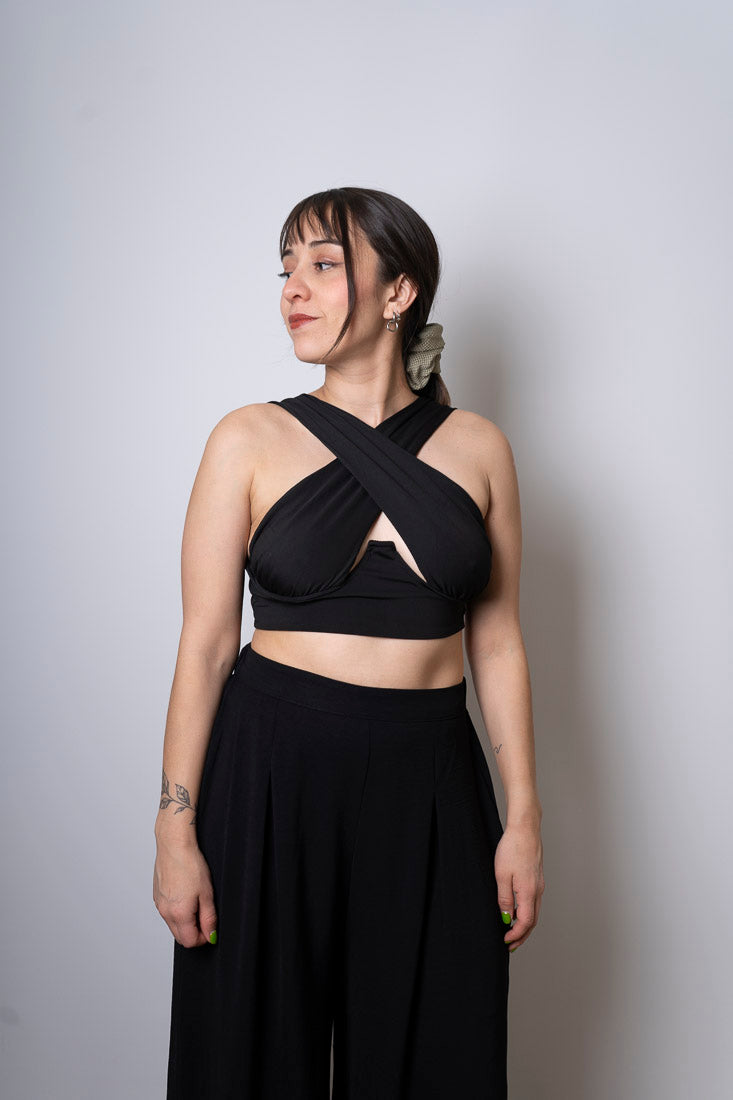 Top cruzado - negro