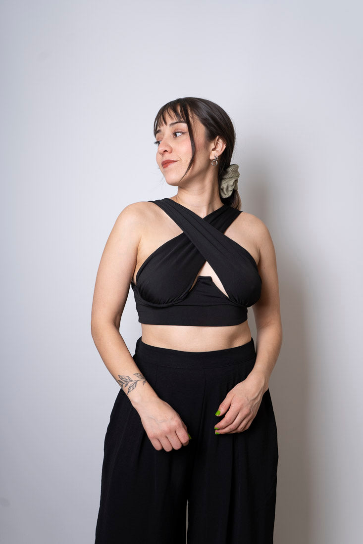 Top cruzado - negro