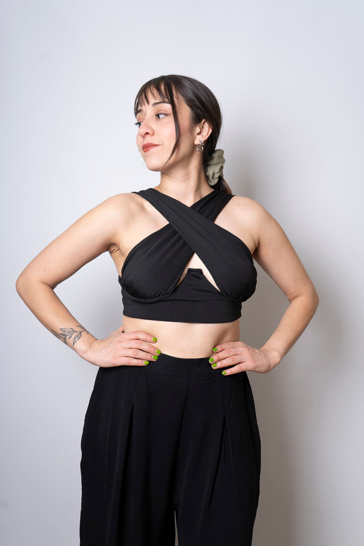 Top cruzado - negro