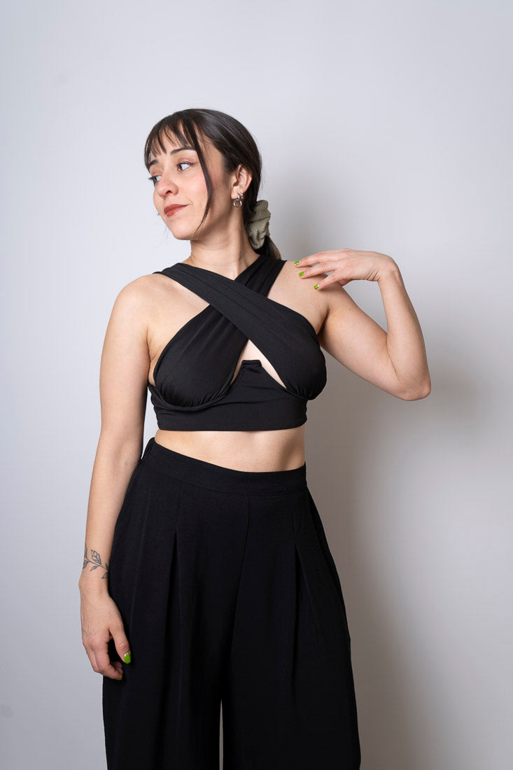 Top cruzado - negro