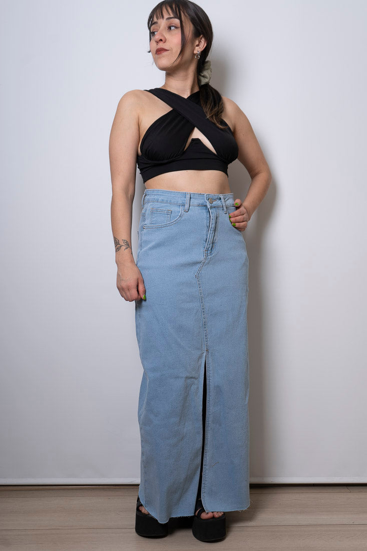 Falda jeans Jose  - jeans claro