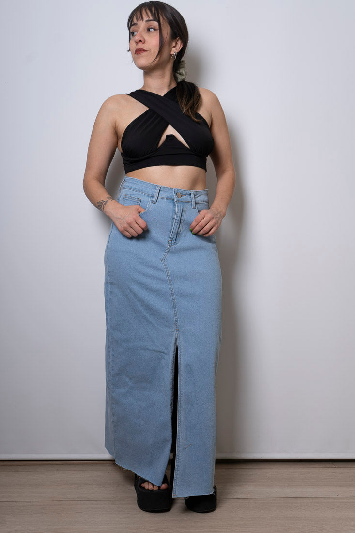 Falda jeans Jose  - jeans claro