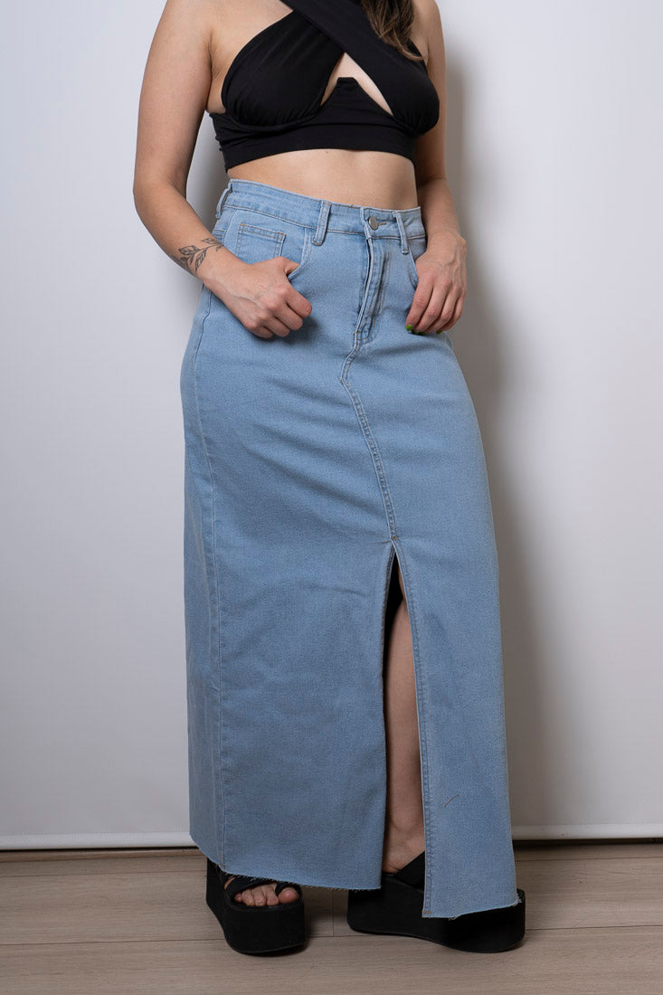 Falda jeans Jose  - jeans claro