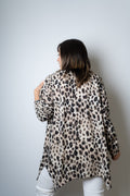 Polera lanilla Animal print - Cafe