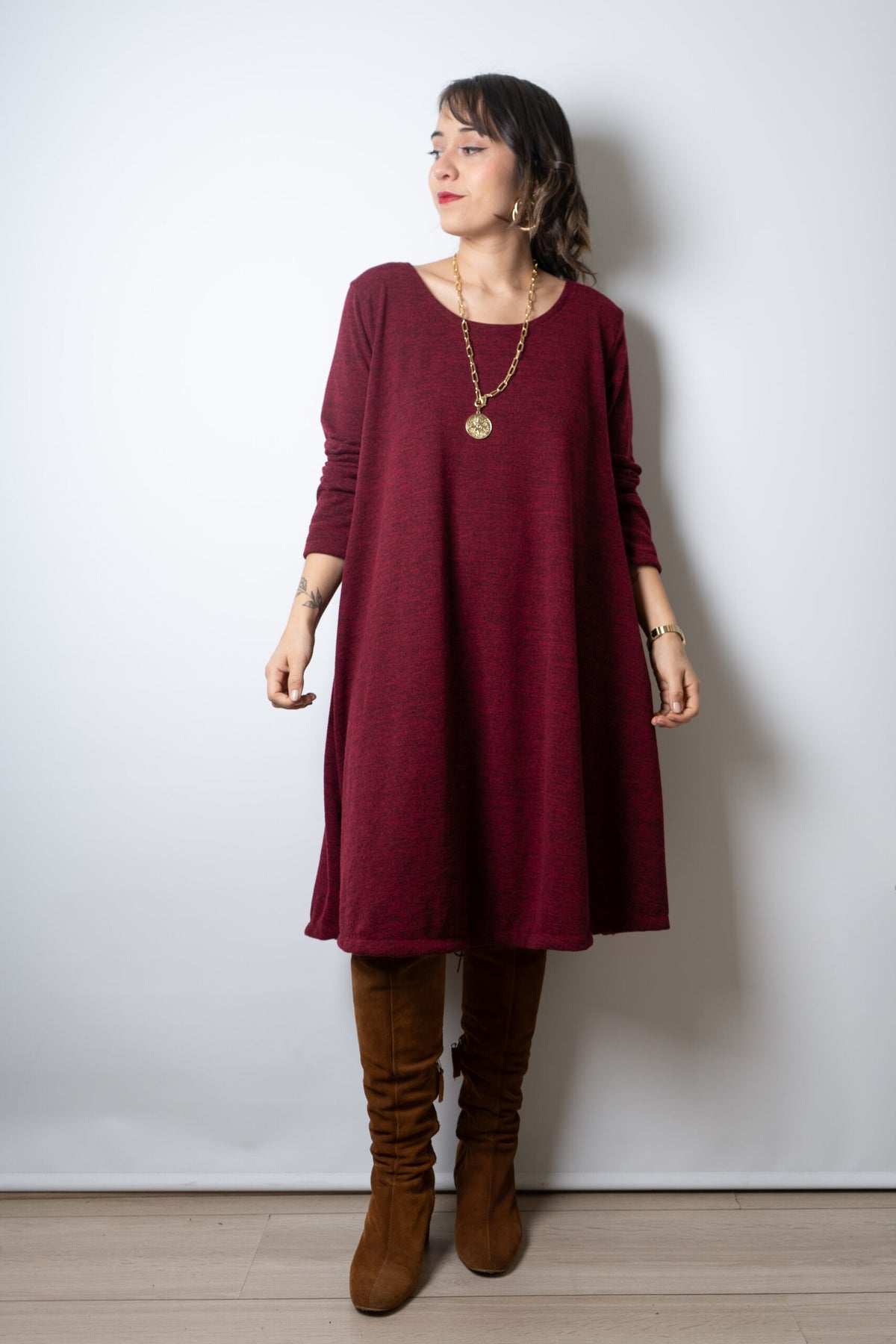 Vestido Ana - Burdeo