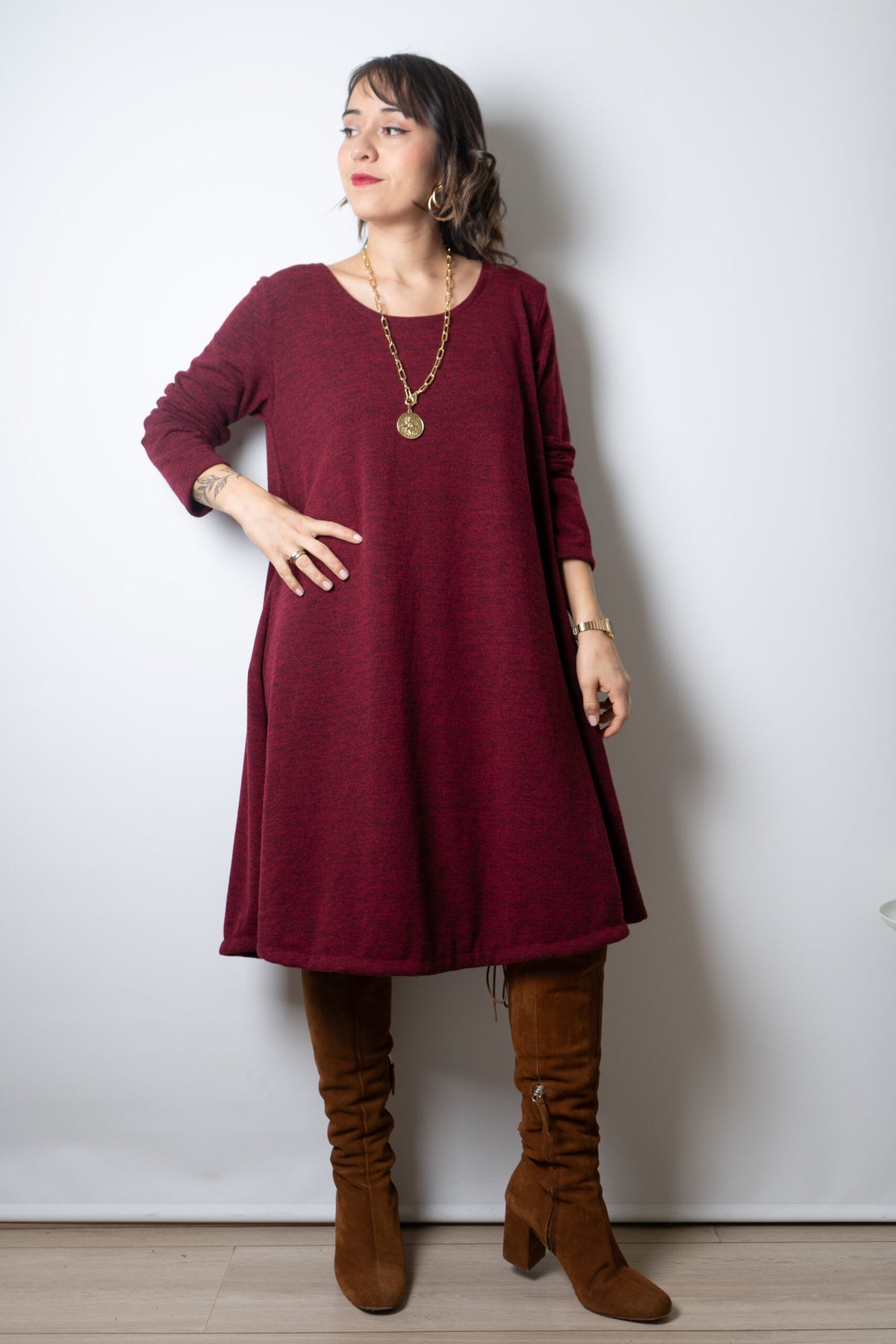 Vestido Ana - Burdeo