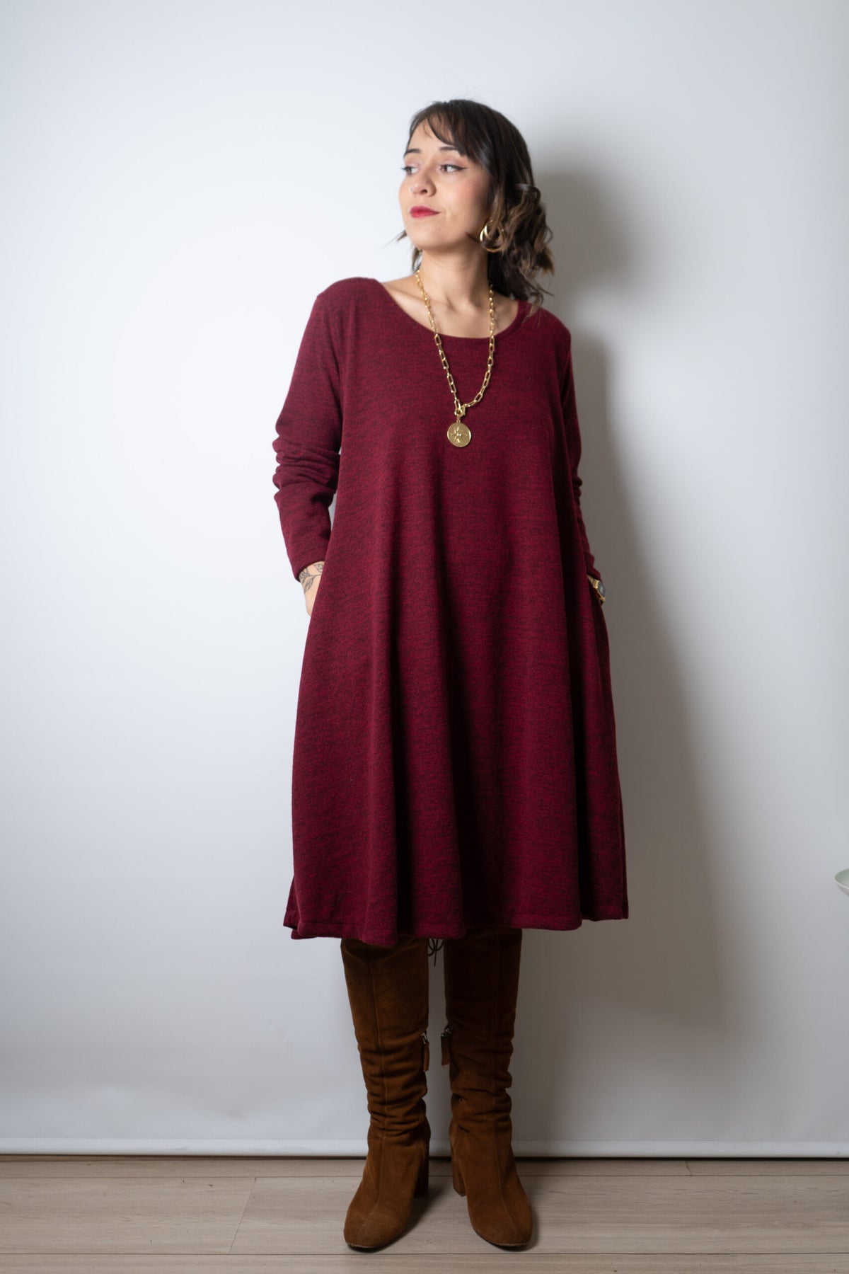 Vestido Ana - Burdeo