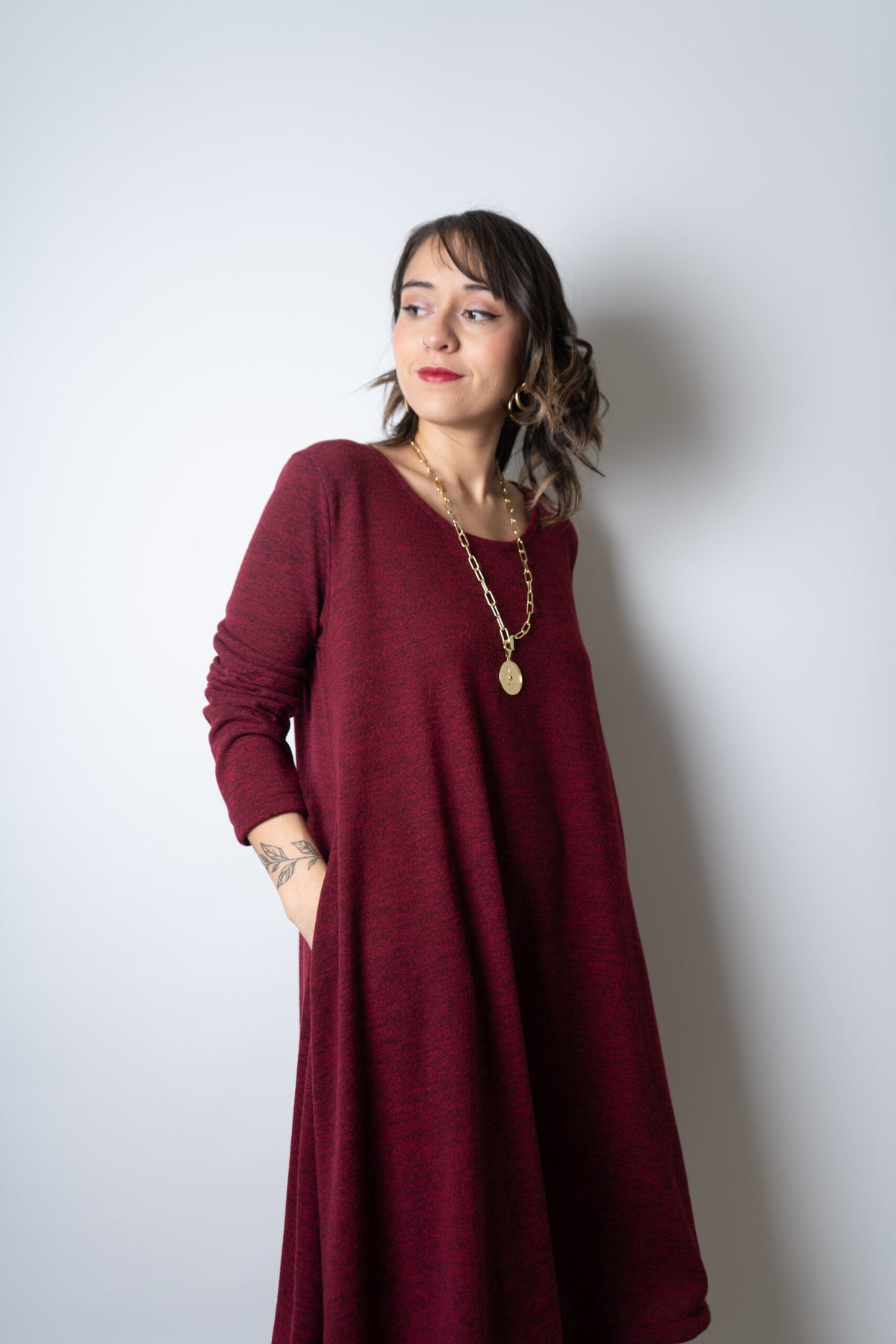 Vestido Ana - Burdeo