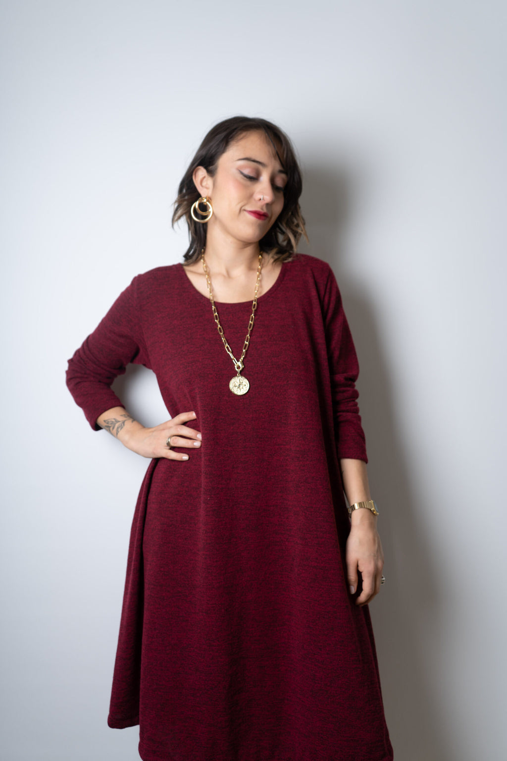 Vestido Ana - Burdeo
