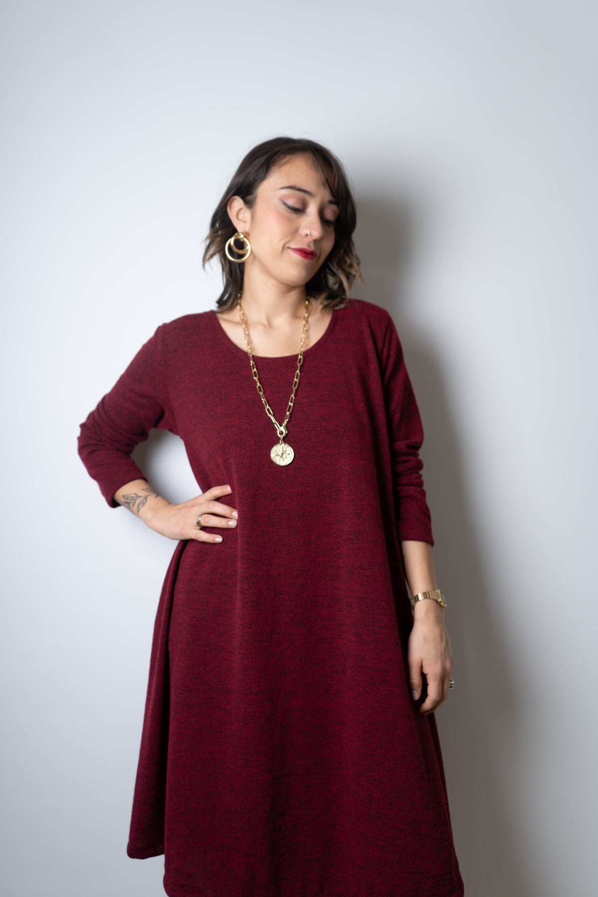 Vestido Ana - Burdeo