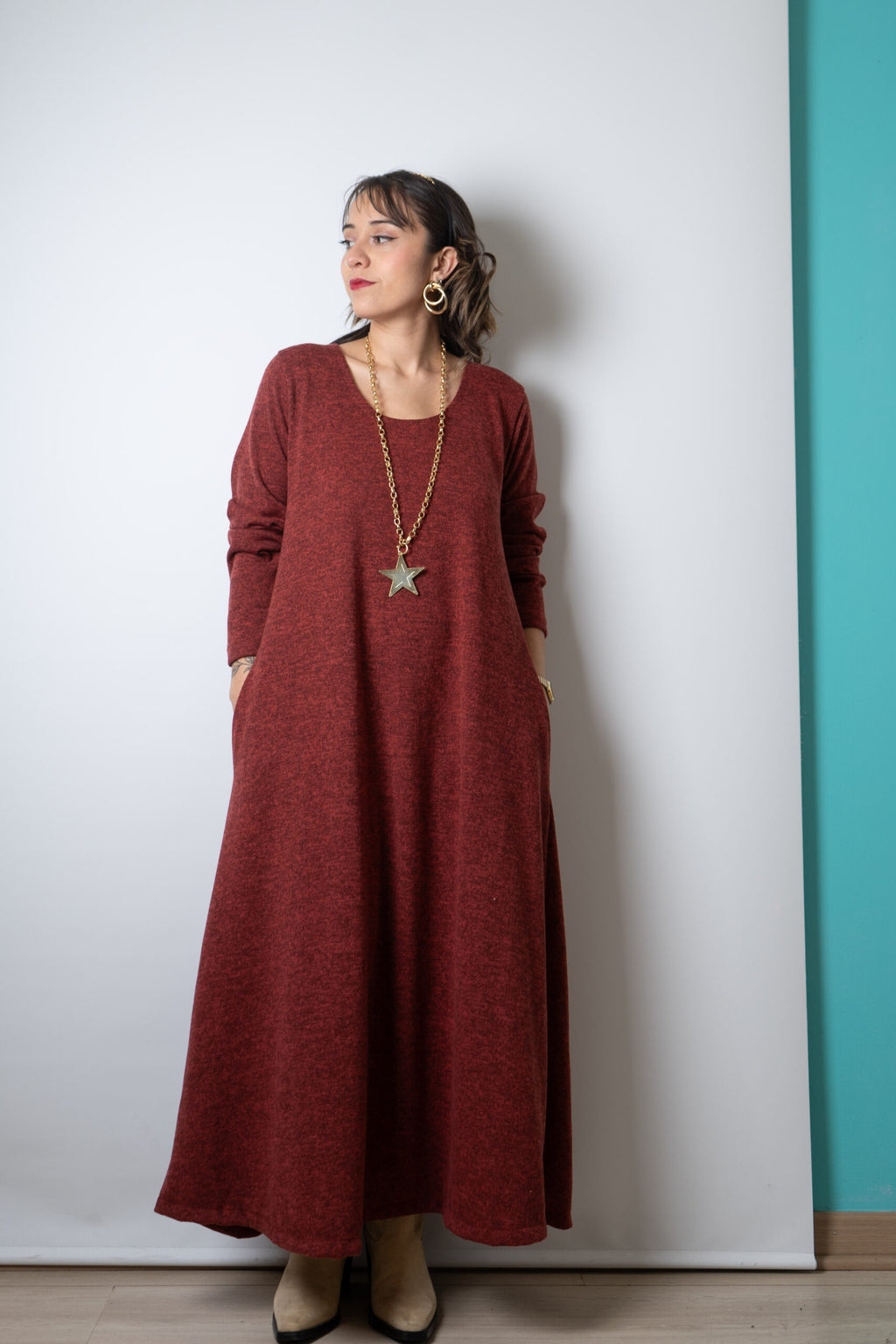 Vestido Emilia  - Burdeo