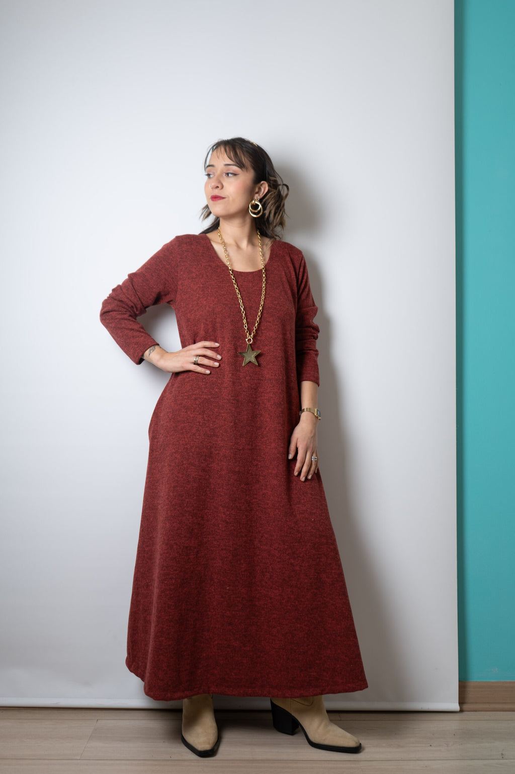 Vestido Emilia  - Burdeo