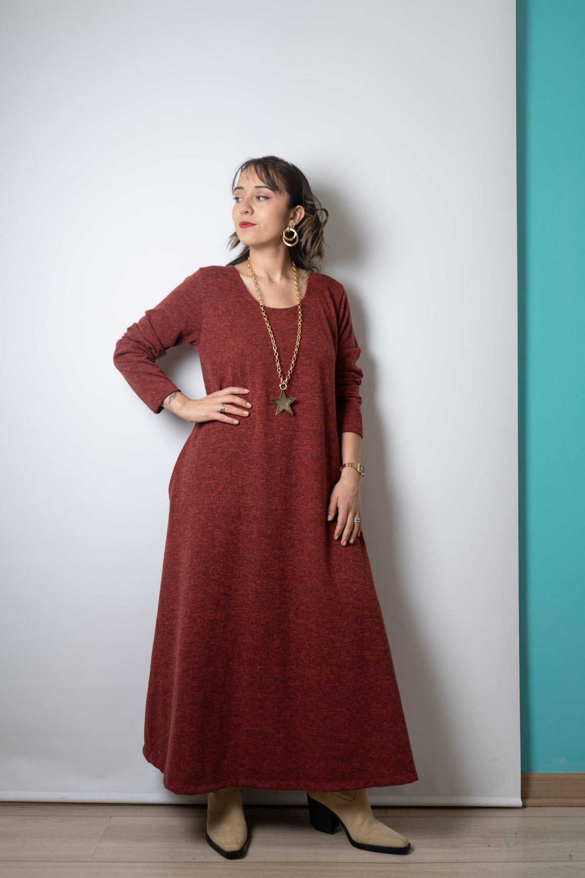 Vestido Emilia  - Burdeo