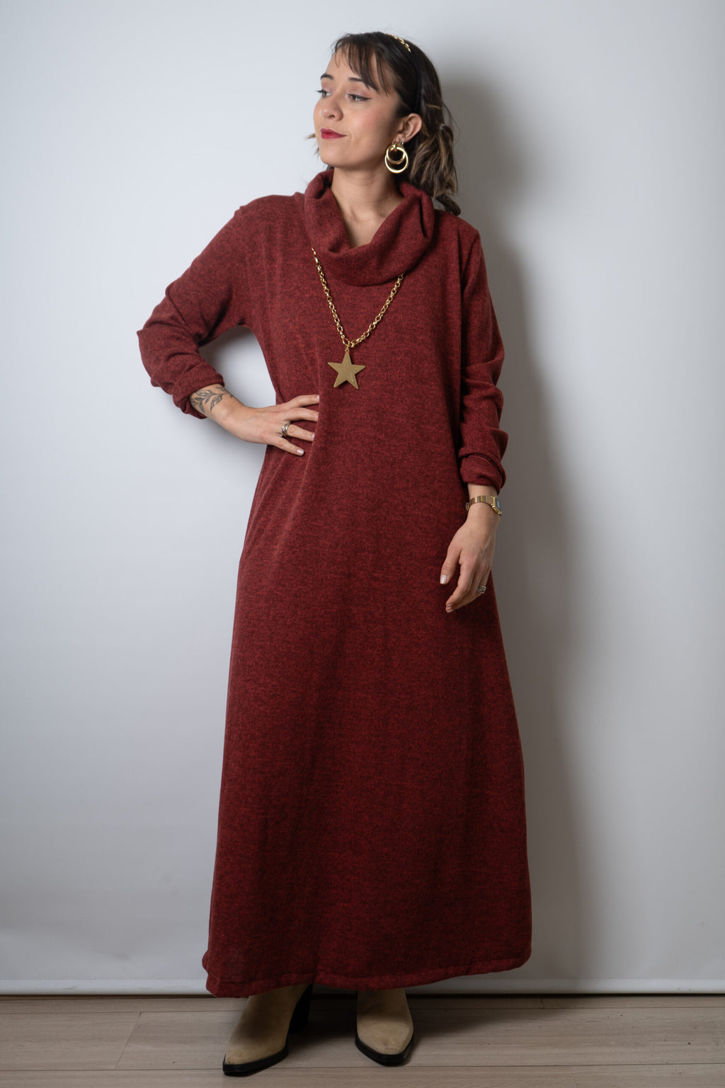 Vestido Moni  - Burdeo