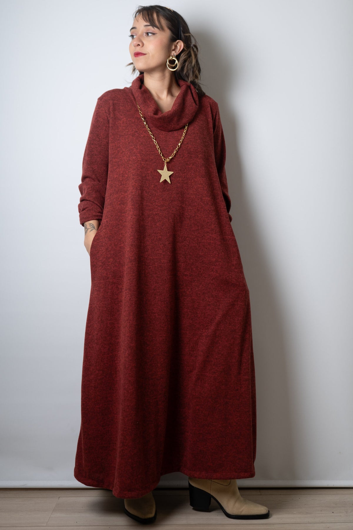 Vestido Moni  - Burdeo