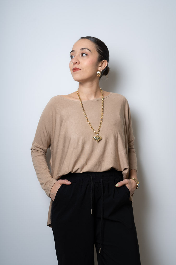 Polera Colomba -algodón - Camel