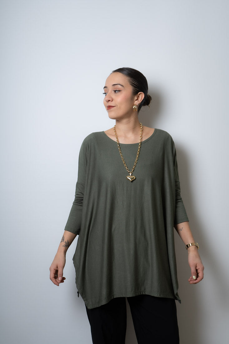 Polera  Colomba -algodón -Verde musgo