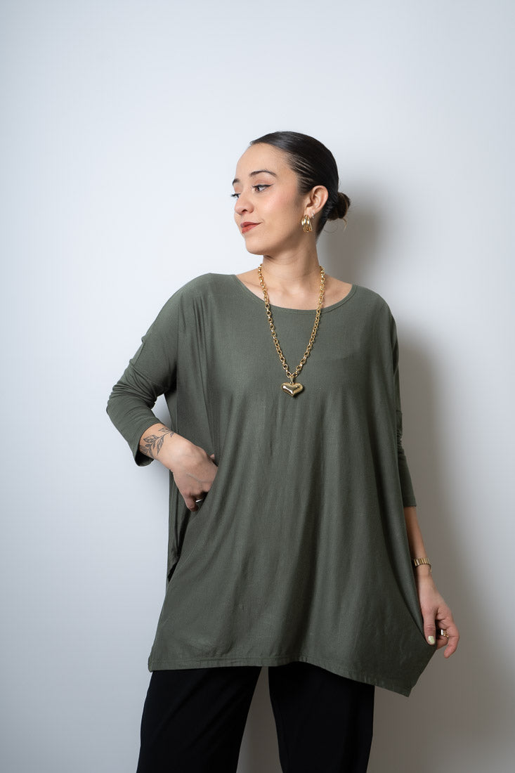 Polera  Colomba -algodón -Verde musgo