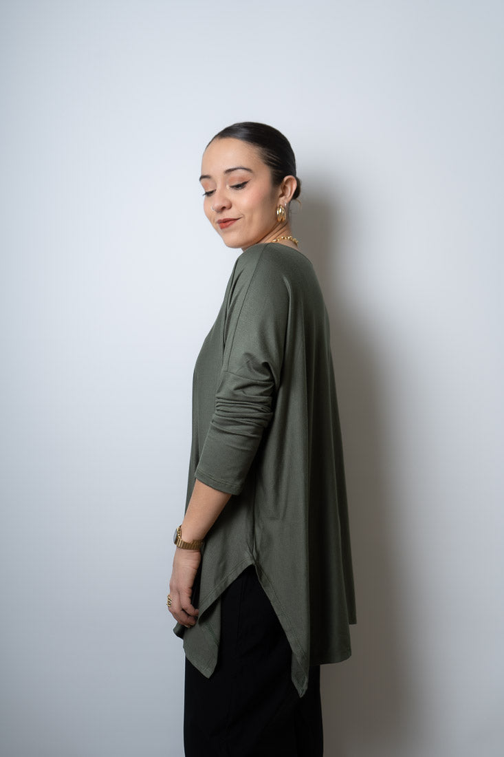 Polera  Colomba -algodón -Verde musgo