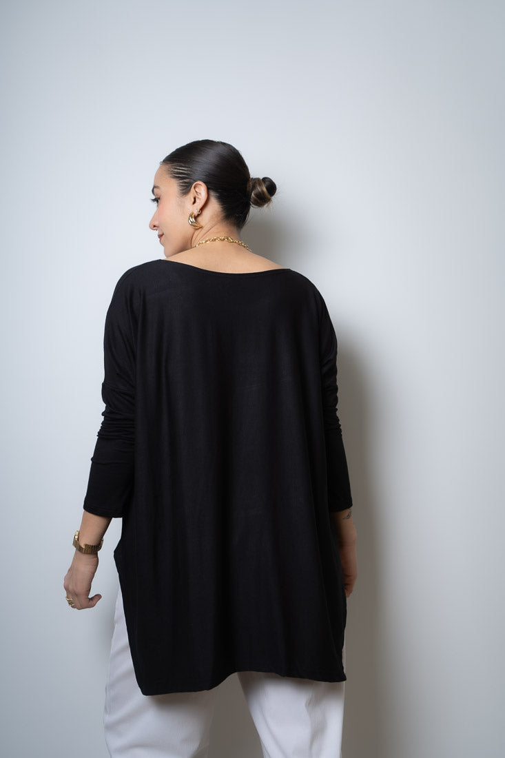 Polera  Colomba - algodón - Negro