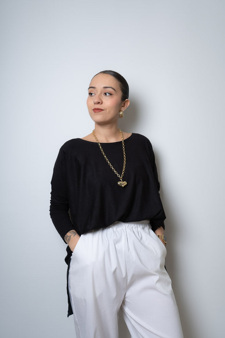 Polera  Colomba - algodón - Negro