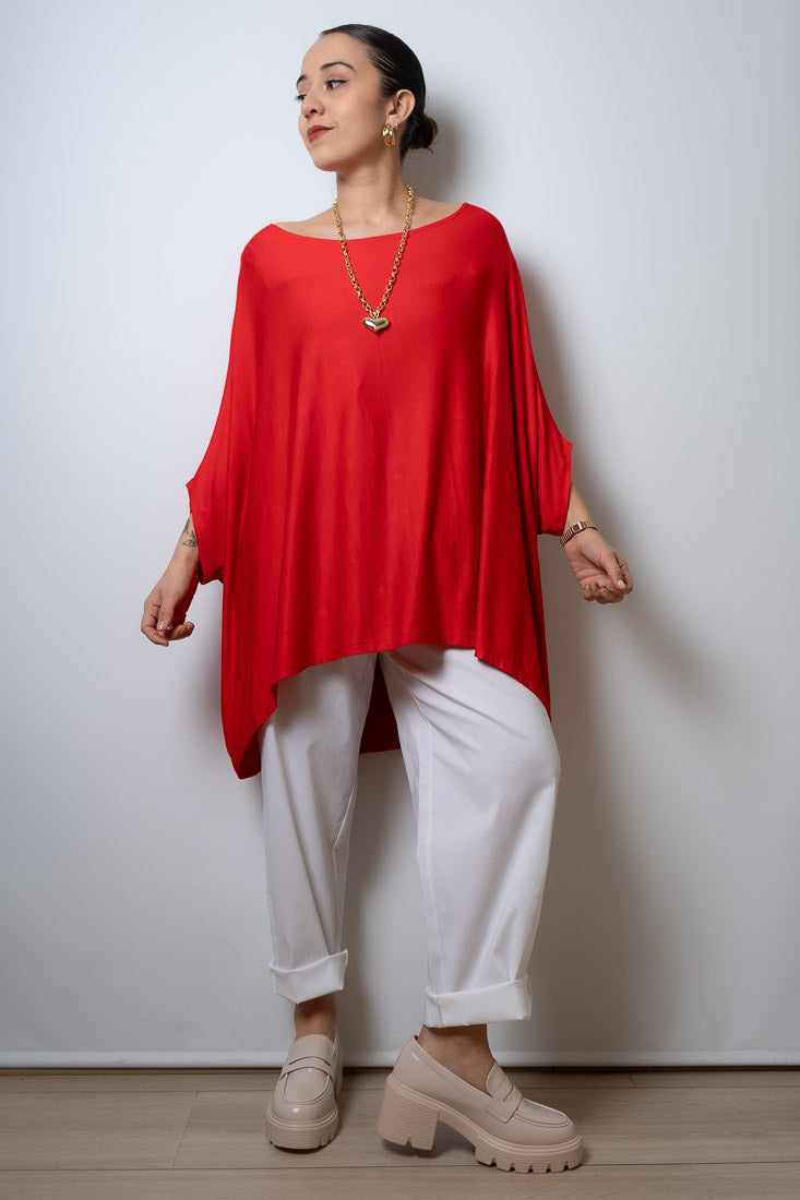 Polera Monica - Rojo - manga corta