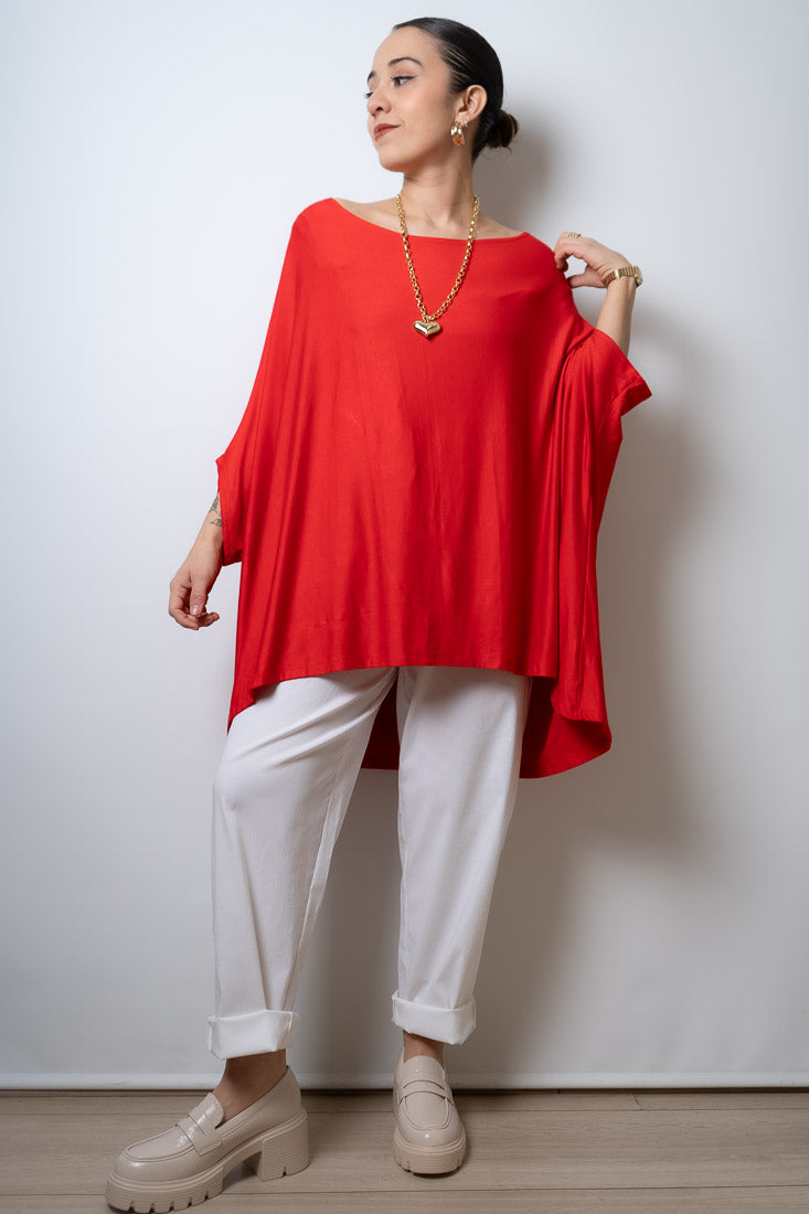 Polera Monica - Rojo - manga corta