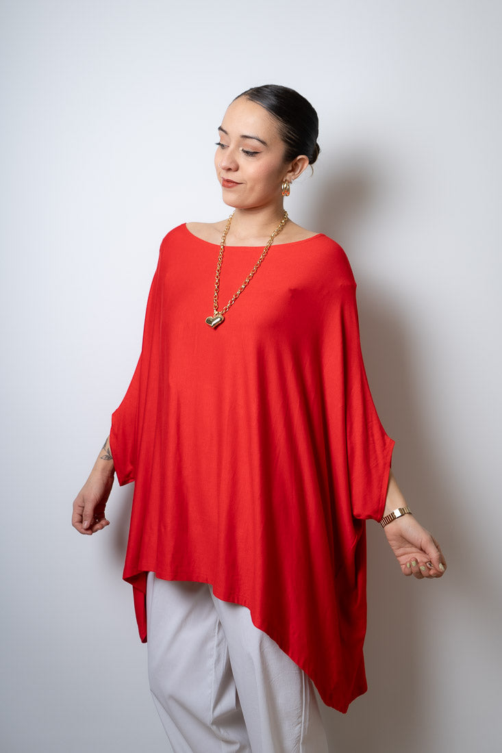 Polera Monica - Rojo - manga corta