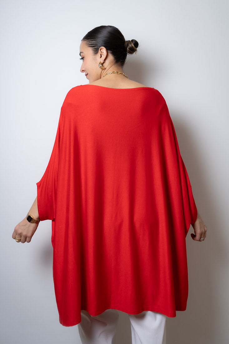 Polera Monica - Rojo - manga corta