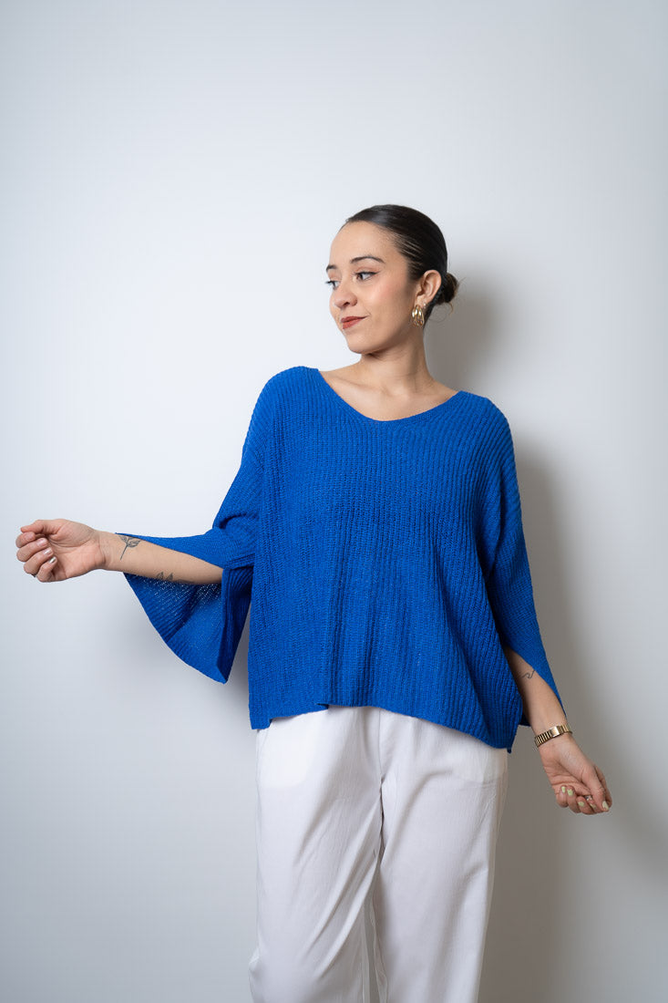 Sweater hilo Domi - Azul