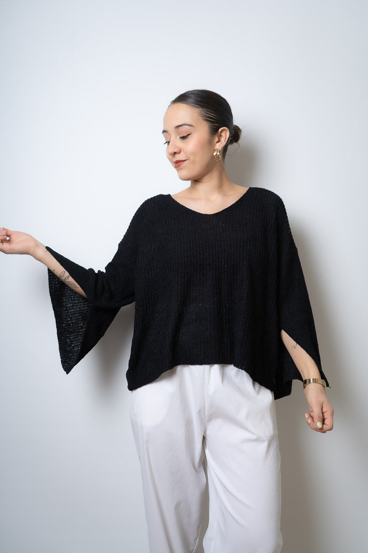 Sweater hilo Domi - Negro