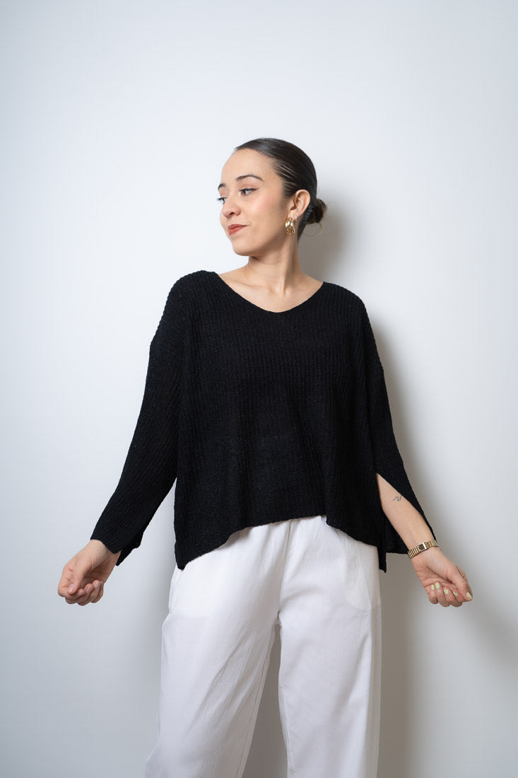 Sweater hilo Domi - Negro