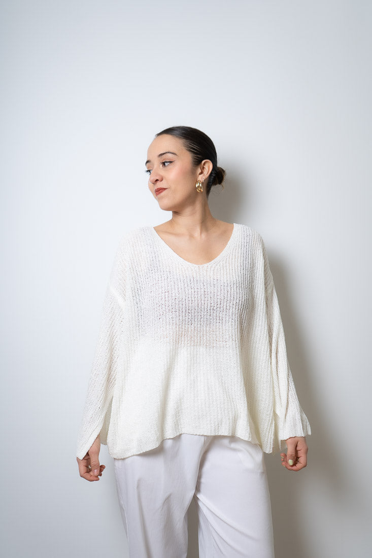 Sweater hilo Domi - Blanco