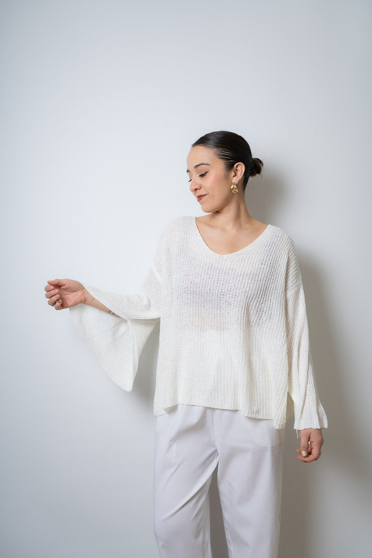 Sweater hilo Domi - Blanco