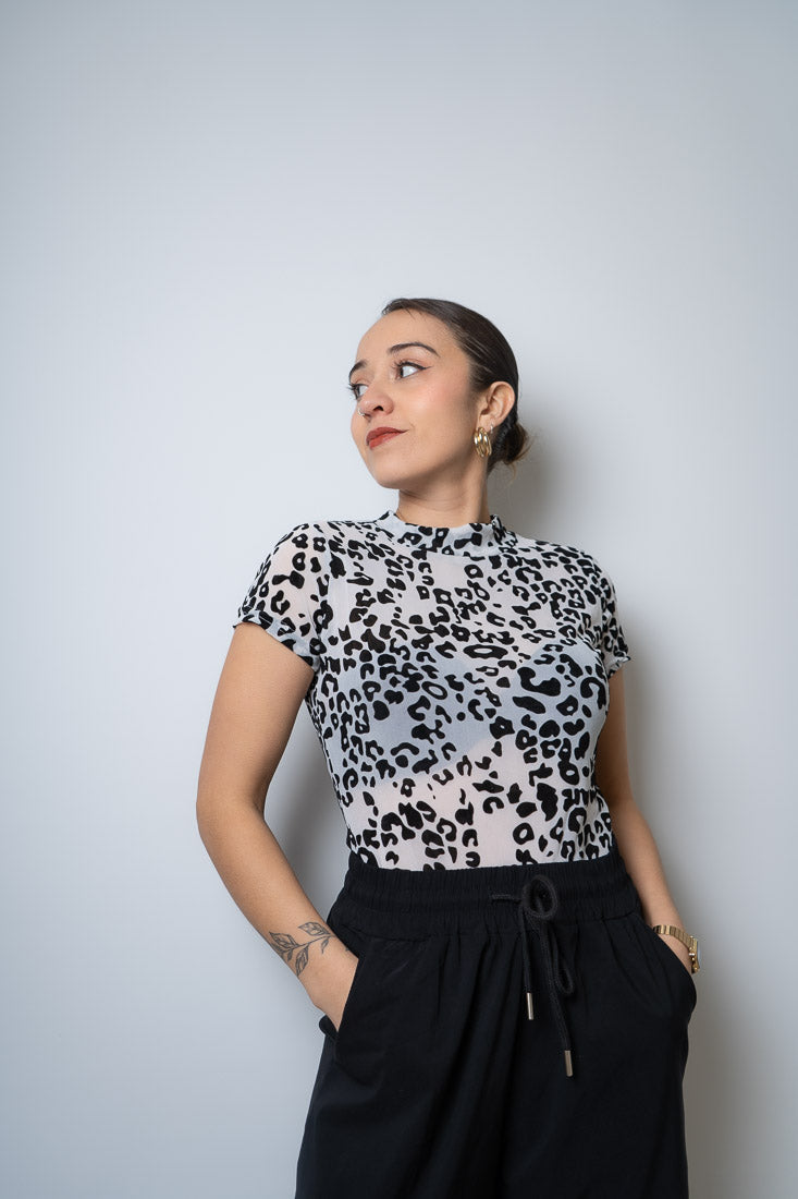 Body Animal print - manga corta - Blanco