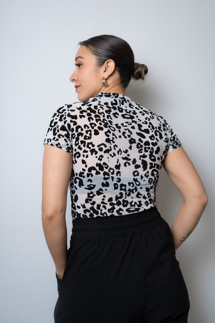 Body Animal print - manga corta - Blanco