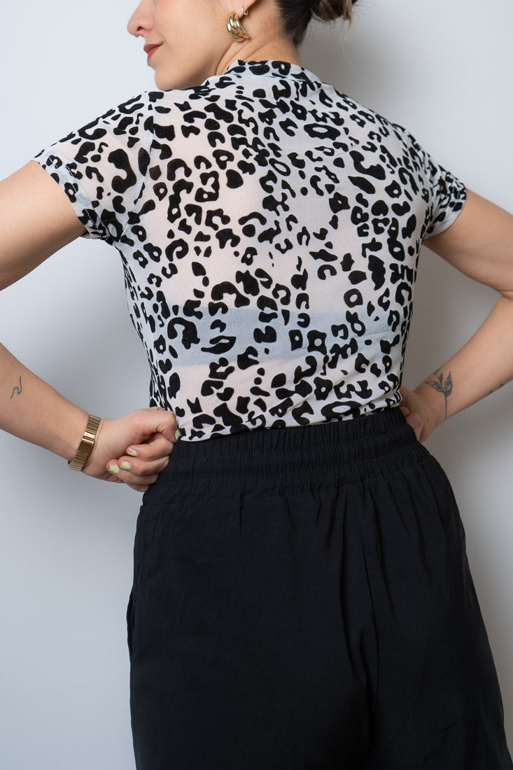Body Animal print - manga corta - Blanco