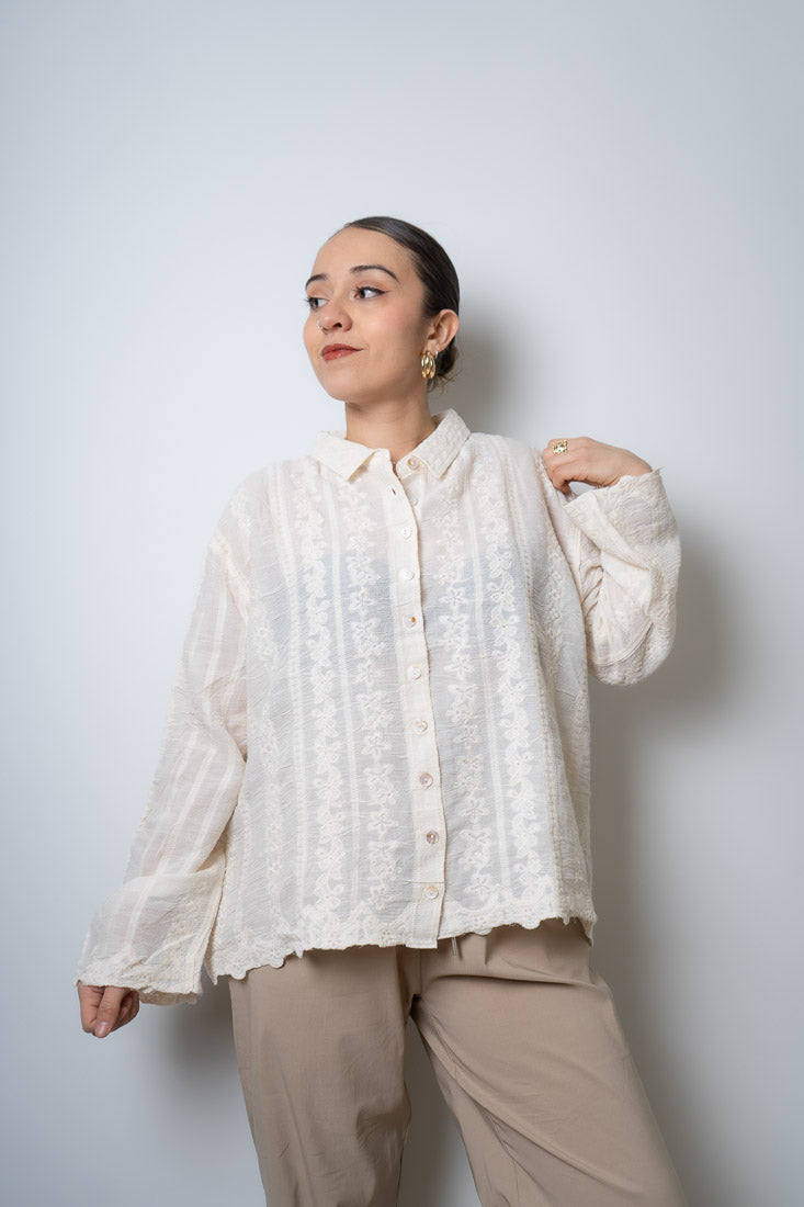 Blusa Romantica Antonia - Crema