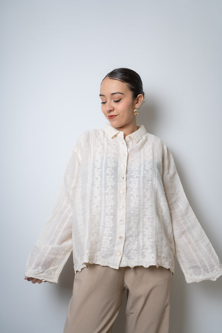 Blusa Romantica Antonia - Crema