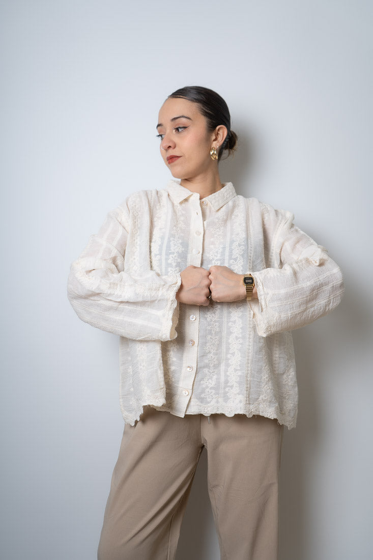 Blusa Romantica Antonia - Crema