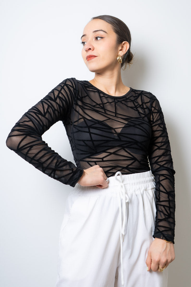 Body Animal print - Lineas - Negro