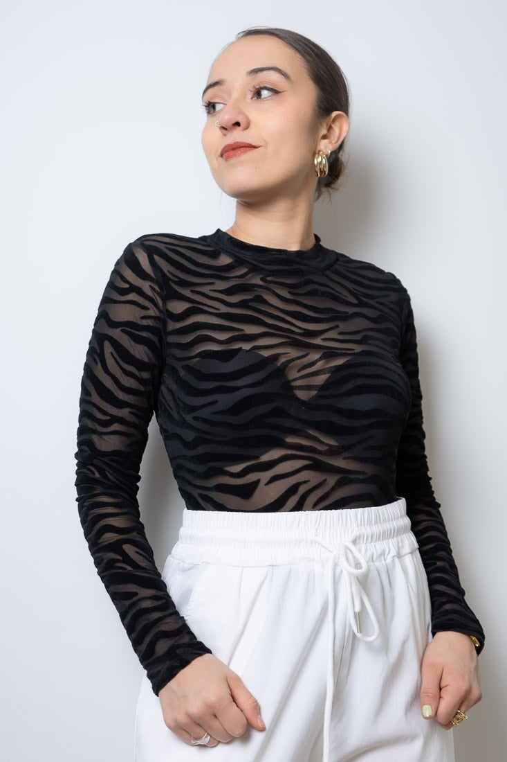 Body Animal print - Cebra - Negro