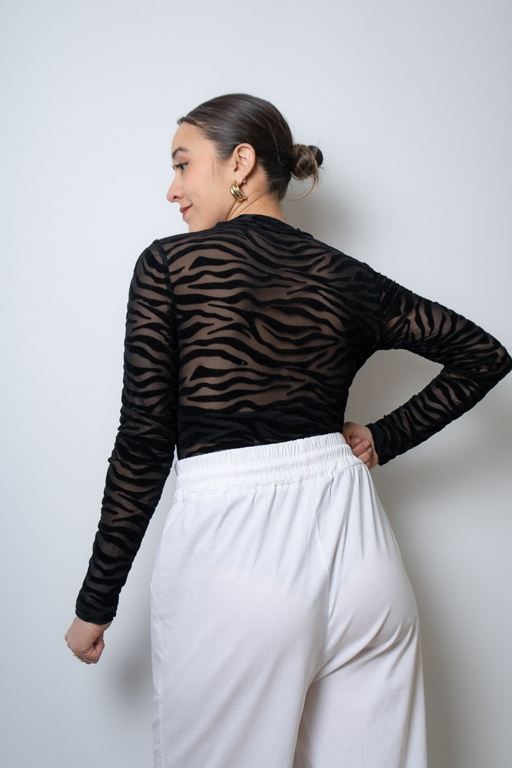 Body Animal print - Cebra - Negro