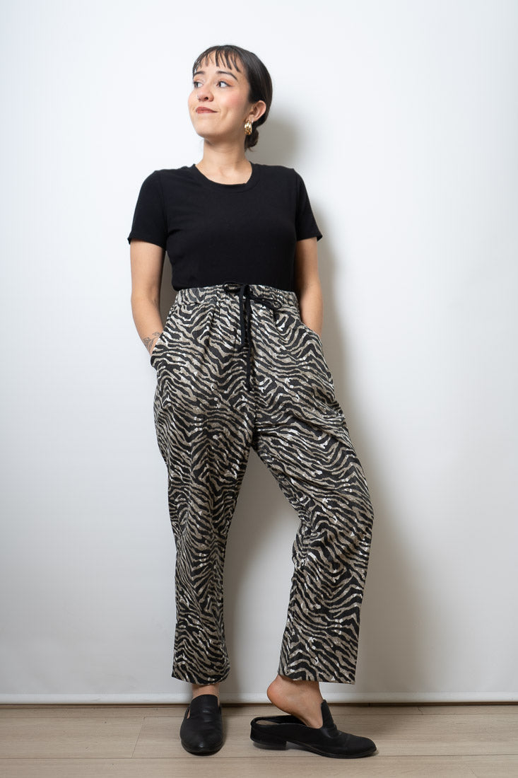 Pantalon Animal print - Gris