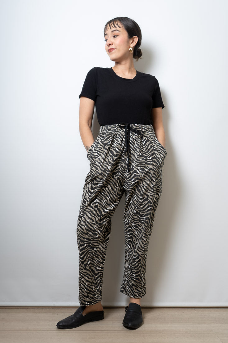 Pantalon Animal print - Gris