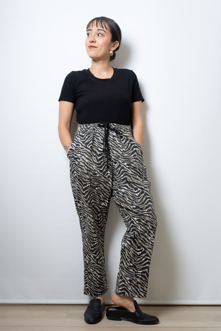 Pantalon Animal print - Gris