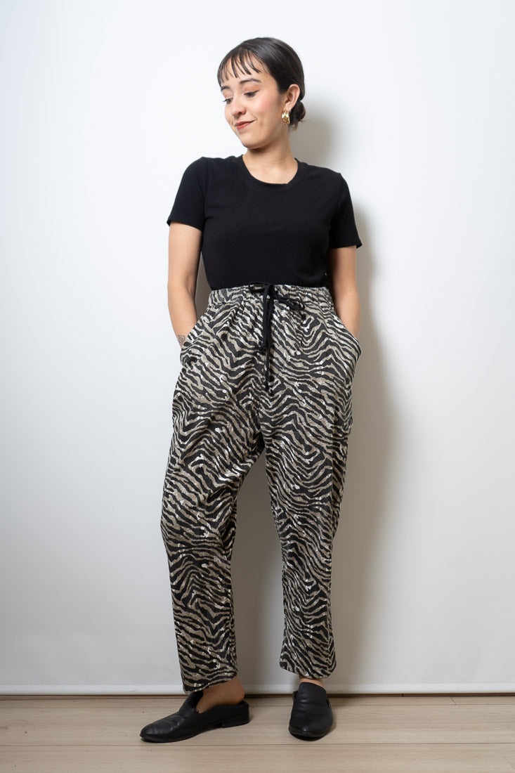 Pantalon Animal print - Gris